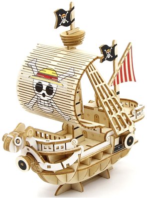 拼裝模型 海賊王萬里陽光號榫卯積木拼裝木拼圖立體3D模型手工DIY減壓禮物#促銷 #現貨
