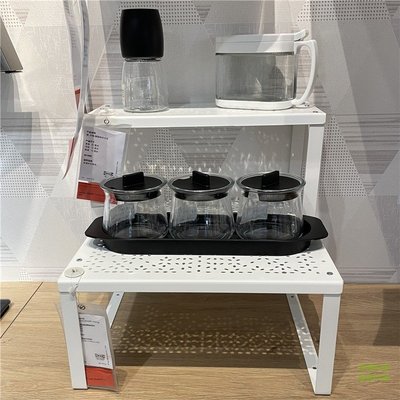 【熱賣下殺】濟南宜家IKEA瓦瑞拉擱板插件鋼質置物架隔板架廚房儲物架架子正品
