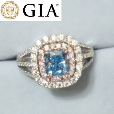 【台北周先生】真正藍鑽 ! ! ! 天然藍色鑽石1.21克拉 藍鑽 乾淨SI2 八角切割 18K金美戒 送GIA證書