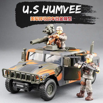 悍馬H1軍車戰車合金模型車六開兒童禮物玩具軍事越野裝甲車模型車
