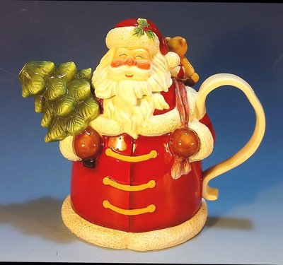 聖誕老公公陶瓷壺：聖誕節 老公公 陶瓷 茶壺 水壺 餐具 居家 家飾 設計 禮品 雜貨