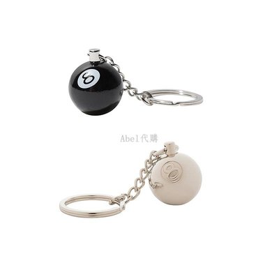 Abel代購 潮牌WCIB現貨Stussy mental 8 ball keychain銀色金屬黑八球鑰匙扣
