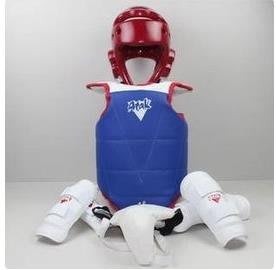 比賽專用型加厚雙面跆拳道護具五件套兒童+一次定型頭盔-7801002