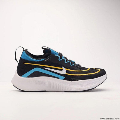 耐吉/Nike Zoom Fly 4 飛行4代 馬拉松系列 黑藍 低幫透氣休閑男
