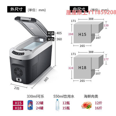 車載冰箱英得爾車載冰箱H18升冷藏凍12V24v車家兩用車載扶手移動迷你小型