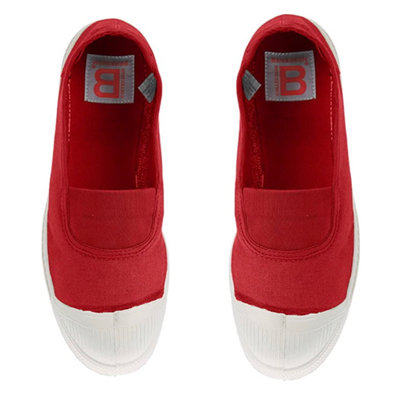 代購 法國22春夏新款bensimon 基本款紅色鬆緊帶帆布鞋