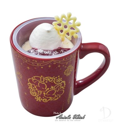 Ariel's Wish-日本東京迪士尼2018聖誕節35週年耶誕紅米奇米妮英式浪漫優雅雕花馬克杯咖啡杯水杯點心杯-現貨