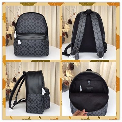 DanDan代購 美國正品 COACH 55398夏季最新款 雙肩休閒後背包 PVC拼牛皮多功能 附購買憑證