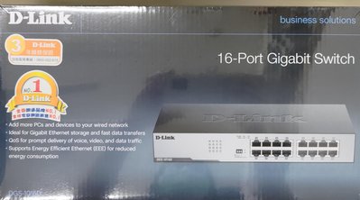 D-Link 友訊 16 port 16埠 Gigabit Switch 節能型交換器 DGS-1016D（全新未拆）