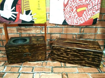 日本櫻花皮手工手提南部鐵器煙灰缸和面紙盒