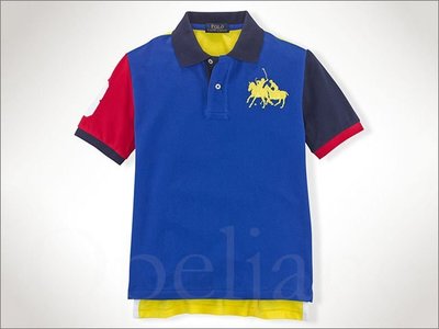 Ralph Lauren Pony 數字3雙馬藍紅黃色短Polo衫青少年款 L XL號 適合大人S M 愛Coach包包