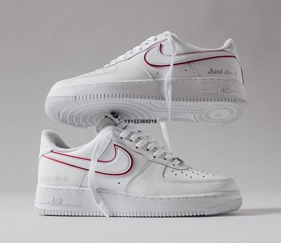 Nike Air Force 1 Low Just Do It 白紅 休閒鞋 男女款 DQ0791-100