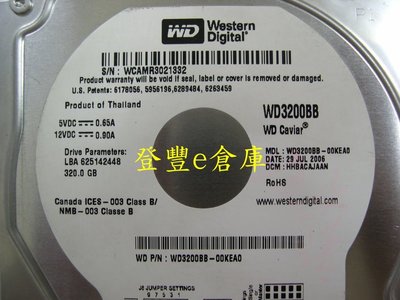 【登豐e倉庫】 YF134 WD3200BB-00KEA0 320G IDE 硬碟