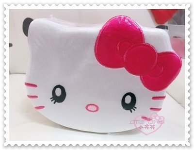 ♥小公主日本精品♥ Hello Kitty 大臉 蝴蝶結 粉色絨毛餅乾盒 15枚餅乾 日本大阪限定 96511800