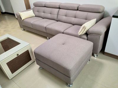 鴻宇傢俱~雷星貓抓皮高背L型沙發~腳凳可置物~頭枕可調、坐墊可滑~保証台灣製造~
