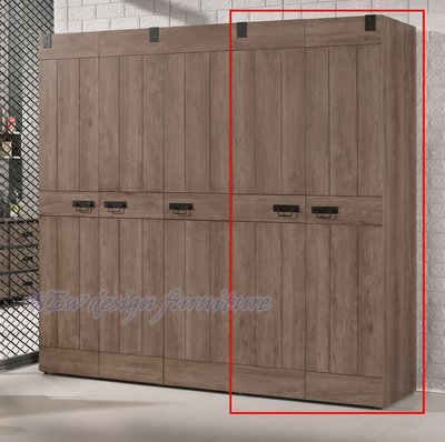 【N D Furniture】台南在地家具-NEW LOFT美式復古工業風耐磨木心板木紋80cm單吊下一抽衣櫃/衣櫥MC