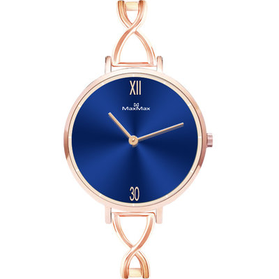 ∥ 國王時計 ∥ MAX MAX MAS7032-4 玫瑰金藍面時尚腕錶