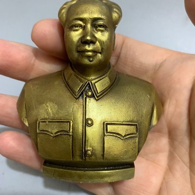 現貨熱銷-【紀念幣】新品毛澤東銅像毛主席半身像純銅仿古工藝擺件收藏標準偉人像