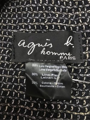 桑園徐-agnes b homme Paris 黑白線織中性圍巾（小b古著風）