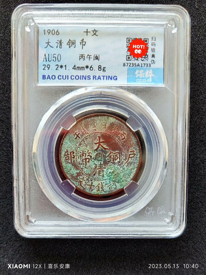 大清銅幣十文 丙午閩871011210【懂胖收藏】PCGS NGC 公博