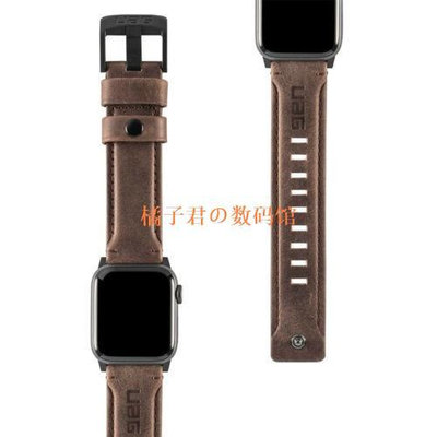 【橘子君の數碼館】Uag 皮革錶帶復古皮革錶帶做舊磨砂適用 Apple Watch Ultra 49 毫米錶帶男孩 s8765se