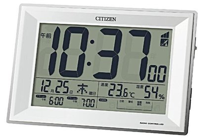16806c 特價 日本進口 限量品 真品 星辰 CITIZEN  鬧鐘 日曆濕度溫度計功能床頭櫃時鐘LED畫面夜燈電波時鐘