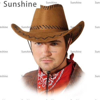 [Sunshine]Man Cowboy Cowgirl Faux Suede Soft Hat Western 西部牛仔帽