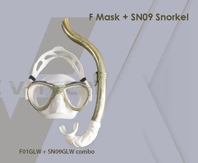 游龍潛水✴V.DIVE F01 GLW 低容積自由潛水面鏡、SNORKEL SN09GLW 呼吸管❤本店加送面鏡防霧劑
