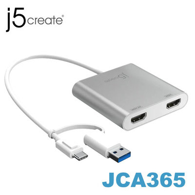 【MR3C】含稅 j5 create JCA365 USB-C to 雙HDMI 轉接器 4K+2K 外接雙螢幕顯示
