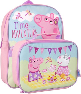預購 來自英國粉紅豬小妹 Peppa Pig 彩虹佩佩豬 粉紅豬小妹 午餐袋 孩童後背包 雙肩背包 生日禮