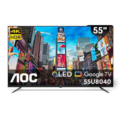 美國AOC 55吋 4K QLED Google TV 智慧液晶電視 55U8040