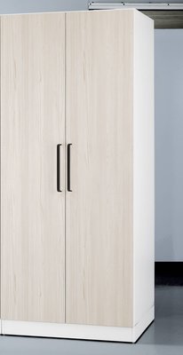 【生活家傢俱】HJS-450-5：艾美爾2.8尺雙吊衣櫥-鐵杉白【台中家具】開門式衣櫃 低甲醛E1系統板 台灣製造