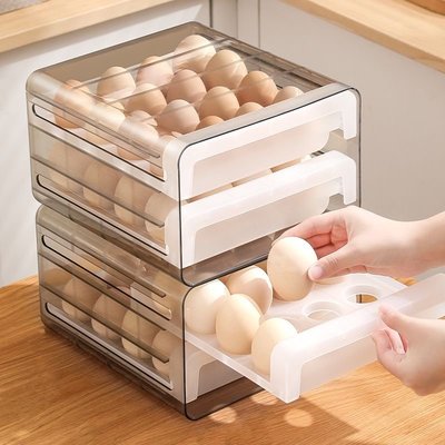 促銷打折 雞蛋收納盒裝蛋盒保鮮冰箱蛋托食品收納盒32格多層放雞~