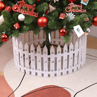 聖誕圍欄聖誕節塑料柵欄專用支架聖誕樹底圍欄固定底座裝飾品場景佈置擺件(30公分/@777-26054)
