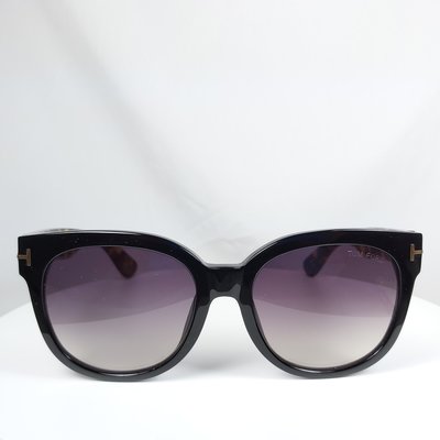 『逢甲眼鏡』TOM FORD 太陽眼鏡 全新正品 黑膠框 玳瑁色鏡腳 漸層棕鏡面 微貓眼方框設計【TF9352 01B】