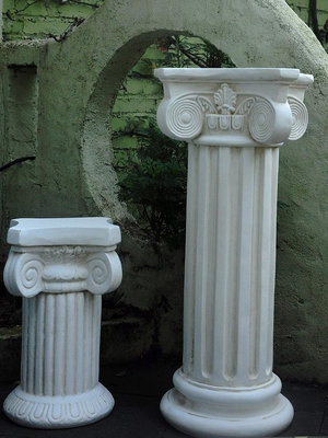 歐式復古花盆羅馬柱擺件底座花架雕塑仿古庭院柱子法式仿石膏花園