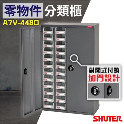 【勁媽媽】A7V-448D(加門型) 48格抽屜 樹德專業零件櫃物料櫃 置物櫃 五金材料貴 工具 螺絲 收納