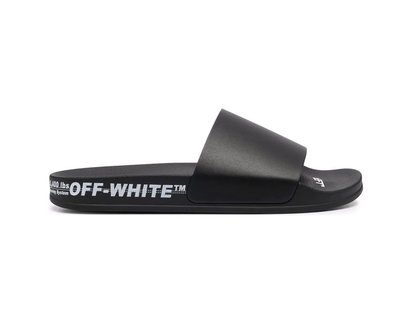 [全新真品代購-S/S22 新品!] OFF-WHITE LOGO 黑色 拖鞋 / 涼鞋