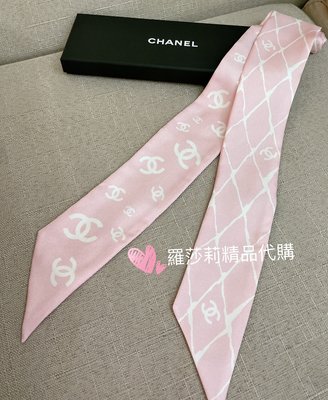 ❤羅莎莉歐美精品代購❤全新 CHANEL 粉色Logo Twilly -現貨在台-