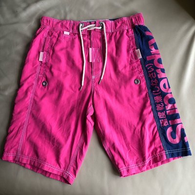 [品味人生2]保證全新正品 SUPERDRY  桃紅色  海灘褲  休閒褲  size M