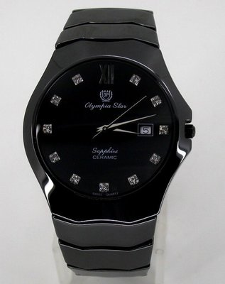 【 幸福媽咪 】 OP 奧林比亞 原廠公司貨 黑色陶瓷男錶 582-02M