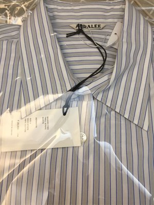 auralee washed finx twill stripe shirts wide stripe 4號日本製| Yahoo