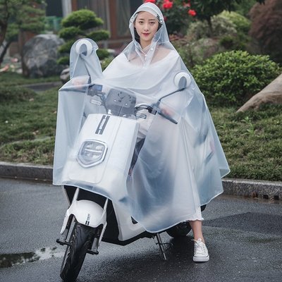 雨衣電動自行車雨衣男女款單雙人全身長款加大摩托車騎行透明雨披成人~特價