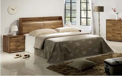 臥室最佳擺設 雙人床架 廣達柚木6/5尺雙人床台（13）屏東市 廣新家具行