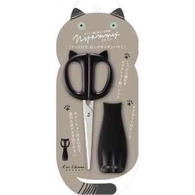 日本製KAI 貝印 Nyammy 貓咪造型 鋸齒設計 料理 剪刀 (可吸附冰箱)