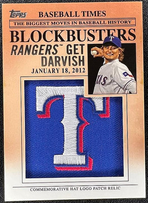MLB 球員卡 達比修有 Yu Darvish 2012 Topps Update 新人 Hat Logo Patch