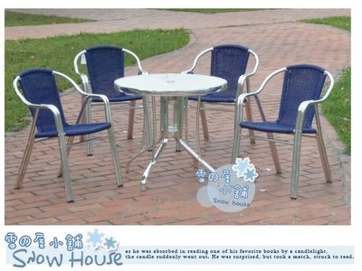 ╭☆雪之屋小舖☆╯@特惠組合@1-85C-033P18藍色森林休閒桌椅組**一桌四椅--原價7000