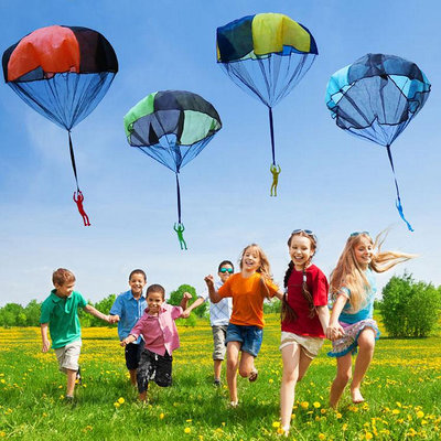 兒童玩具手拋降落傘大號降落傘空中滑翔傘學生戶外運動空投親子游戲體育遊戲 公園比賽遊戲沙灘玩具手拋玩具滿599免運