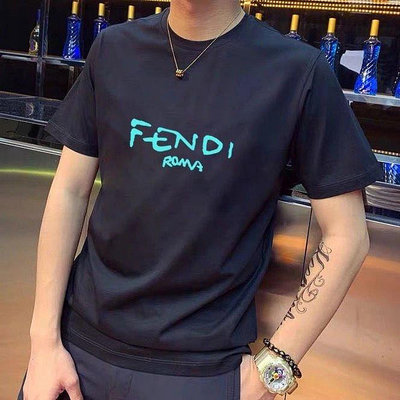 新店促銷 FENDI芬迪2020秋季 新款歐洲站潮牌FD小怪獸短袖網紅個性潮流修身半袖t恤男