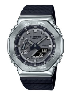 【萬錶行】CASIO G-SHOCK 簡約獨特金屬質感八角型錶殼  GM-2100-1A